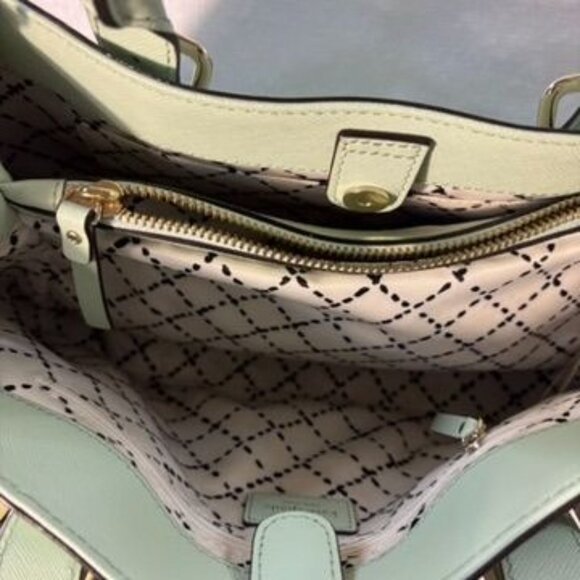 Kate Spade Womens Mint Green Leather Tote Bag With Adjustable Crossbody Strap & - Picture 4 of 9